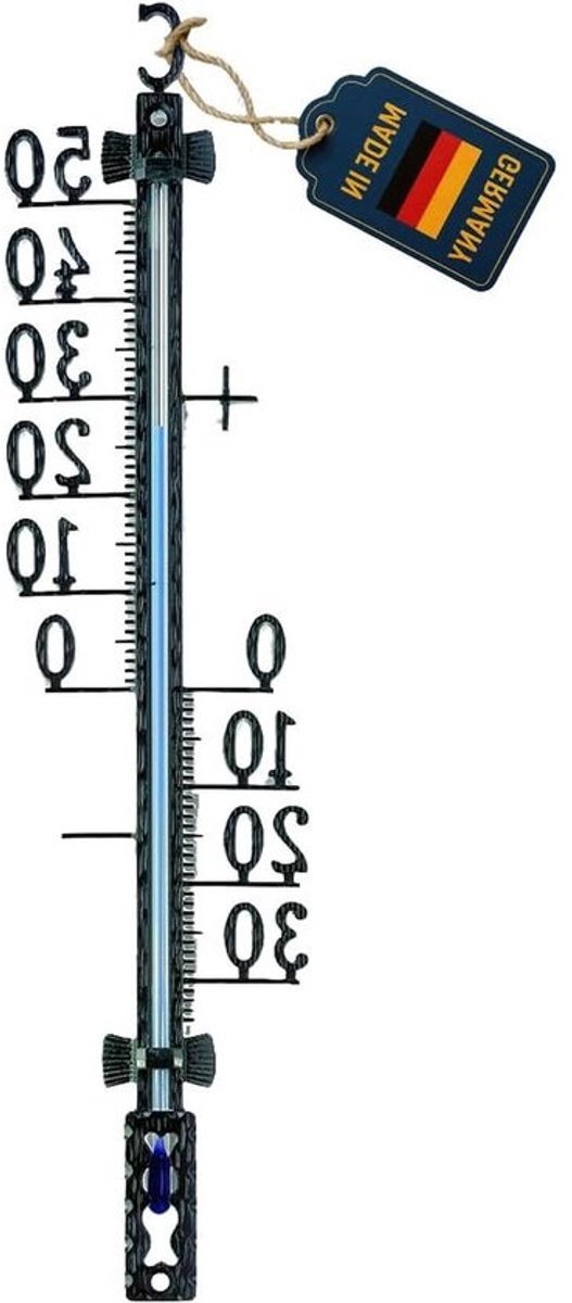 Analoge Buitenthermometer Weerbestendig Metaal Klassiek Zwart