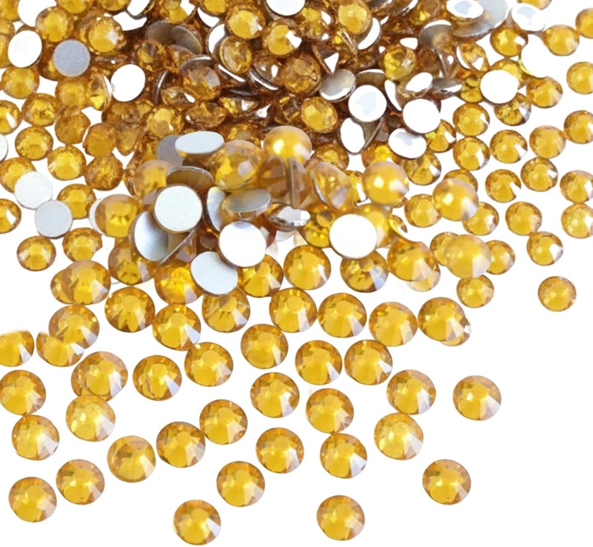 Strassteentjes, 3,0 - 3,2 mm, zelfklevende boren, heldere facetten, hoge lichtbreking, voor doe-het-zelf naaien, kleding, sieraden, nageldesign, goud