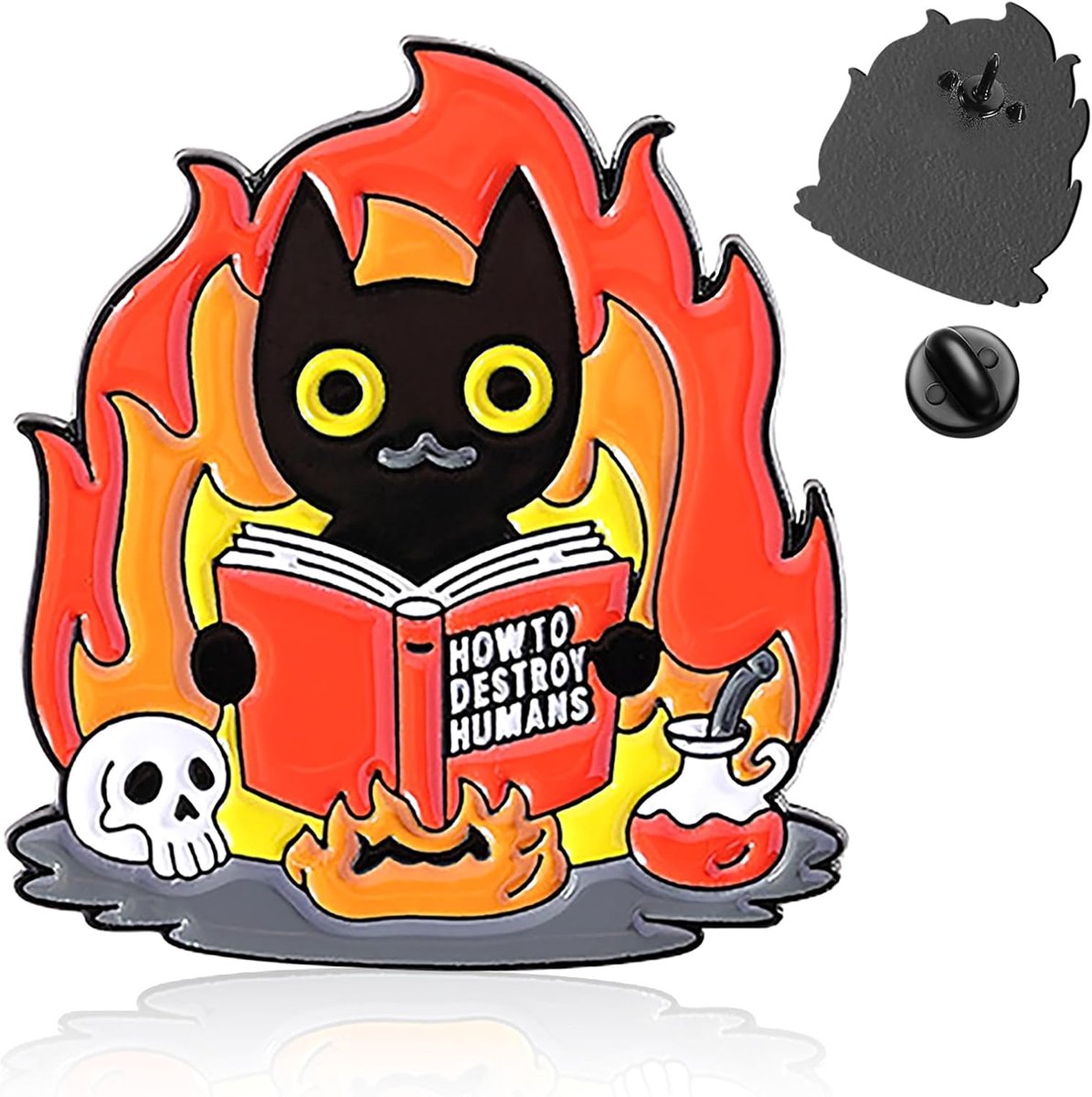 zwarte katten pin emaille badge voor kleding, rugzak, LGBTQ+ accessoires emaille broche speld zwart, mannen vrouwen jassen, hoeden, dieren broche