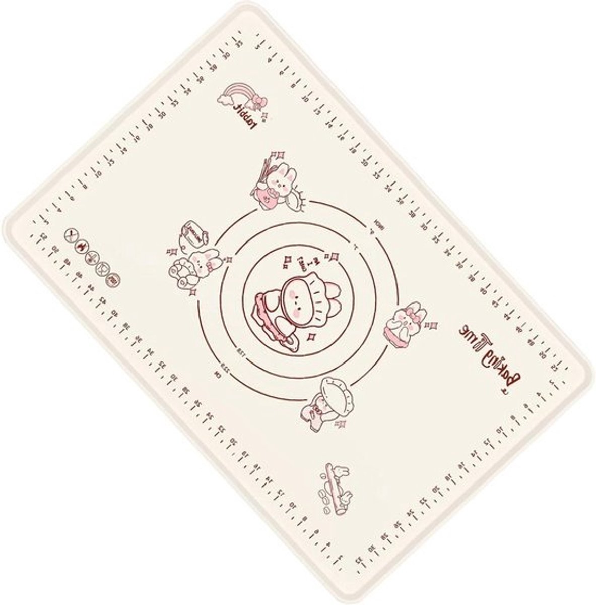 Bakmat Silicone - Deegmat Keuken - Brood Taart Maken - Anti-slip Korrels - 60x40 cm - Grijs