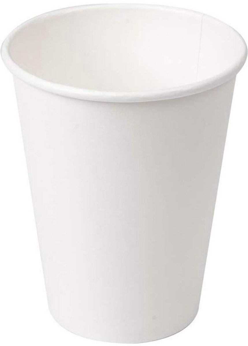 Bekers voor warme dranken - Koffiebekers Wegwerp - Feestjes en Evenementen - Recyclebaar Materiaal - 50 stuks - Wit