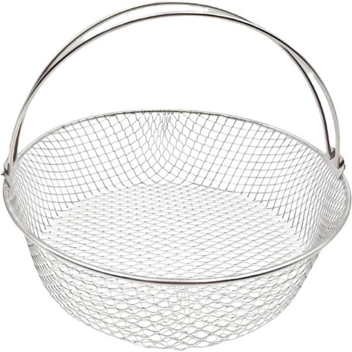 Airfryer Mand - Friteuse Accessoire - Lekker Koken - Roestvrij Staal - 21 cm Diameter - Zilver