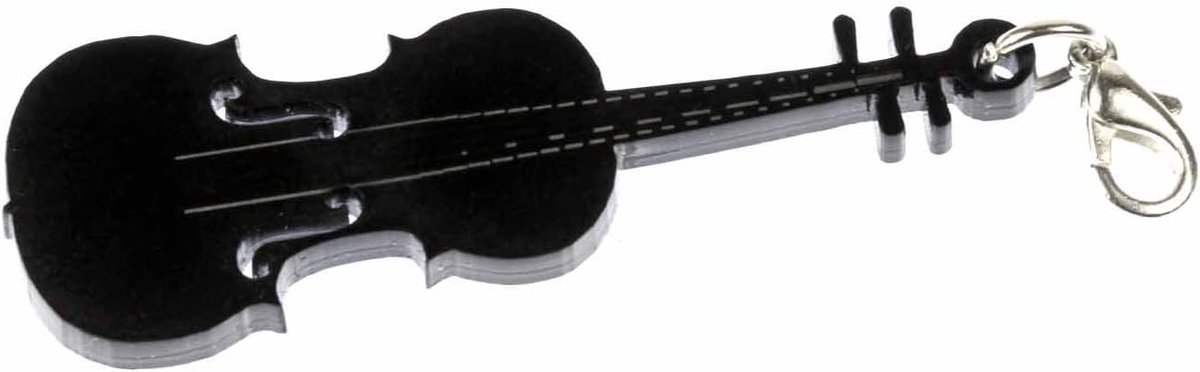 Viool Acryl Charm Hanger Violist Voor Armband Polsbandje Zwart., 50mm, niet bekend