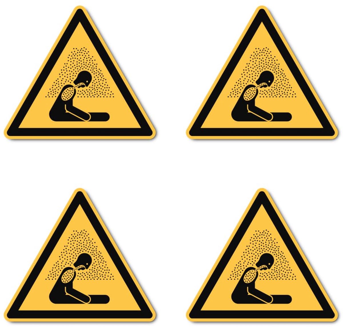 Waarschuwing voor verstikkingsgevaar: W041 - DIN EN ISO 7010 / ASR A1.3 - Stickers: Ø 10 cm, 4 stuks