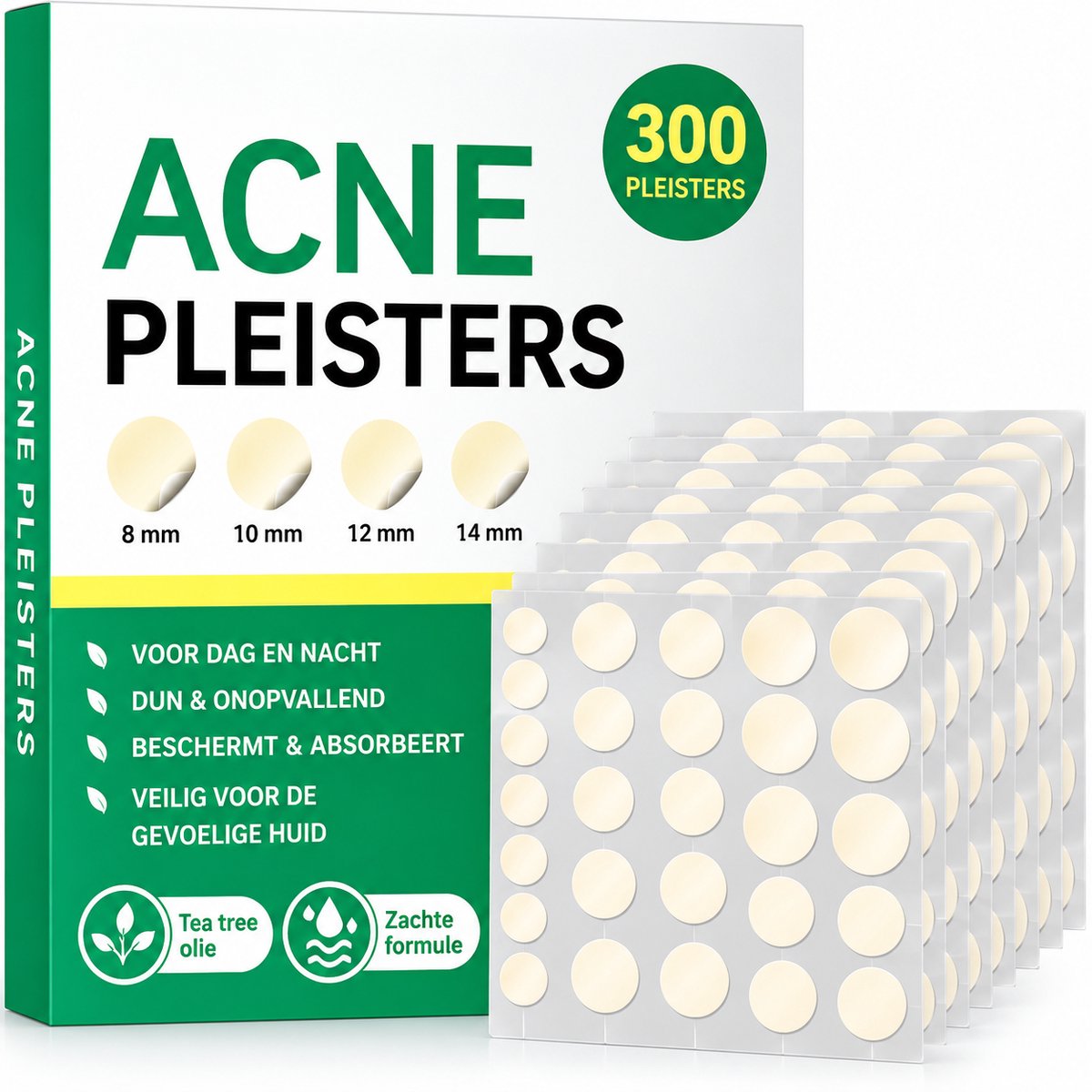 Acne Patches 144 Stuks - Pimple Patches - Hydrocolloid Pleister - Onzichtbare Puistjes Stickers - Dag & Nacht - Voor Alle Huidtypes