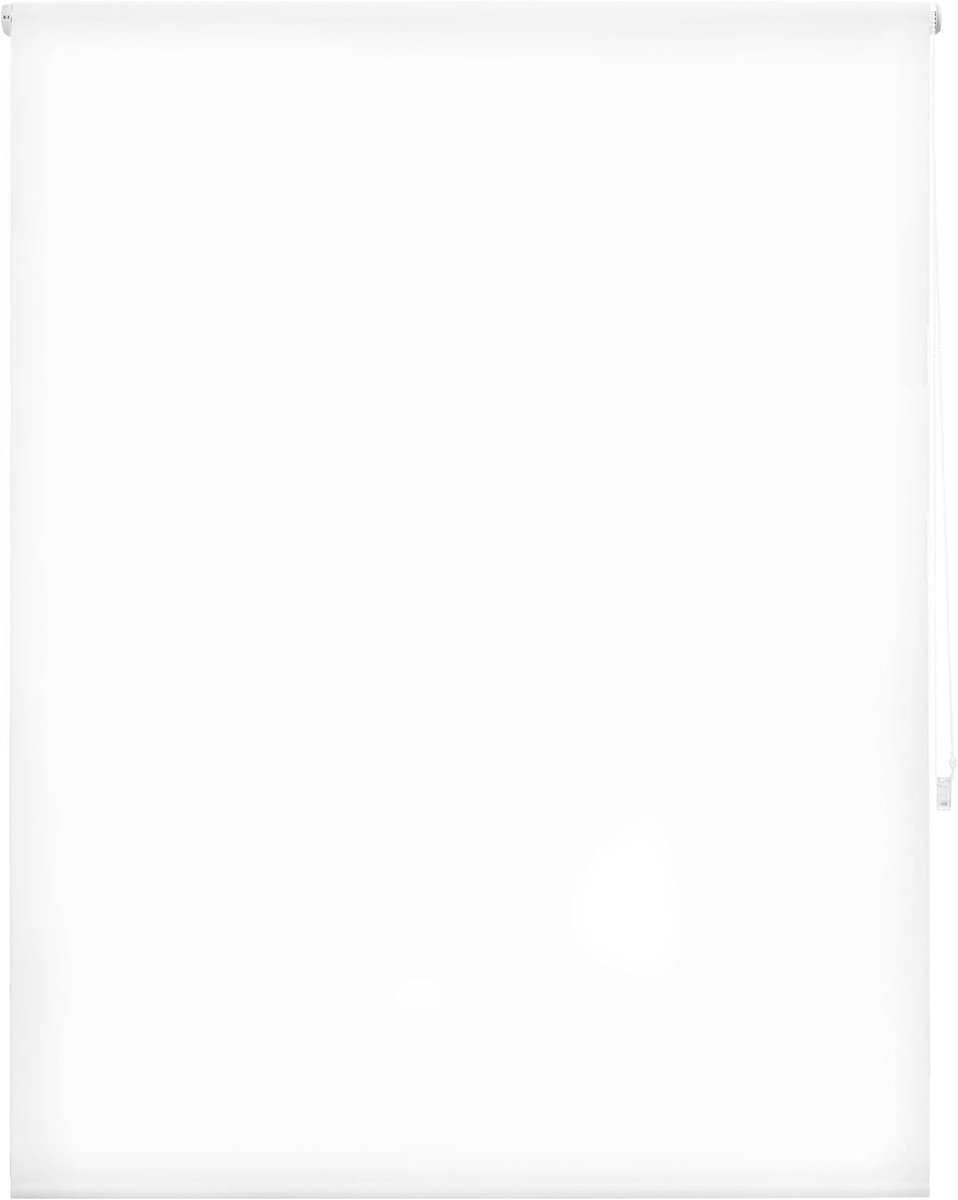 Rolgordijn, lichtdoorlatend, glad, 130 x 175 cm (breedte x hoogte), stofmaat 127 x 170 cm, lichtdoorlatend, wit, premium raamrolgordijn