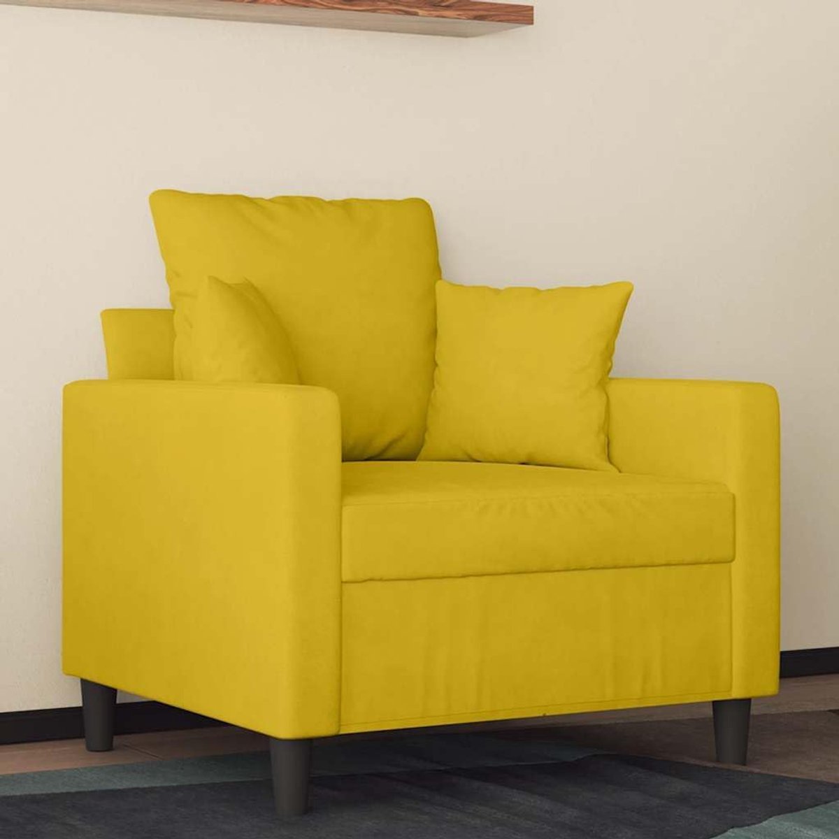 Geel 60 cm fluweel modern velours zitstoel met metalen frame voor woonkamer comfort