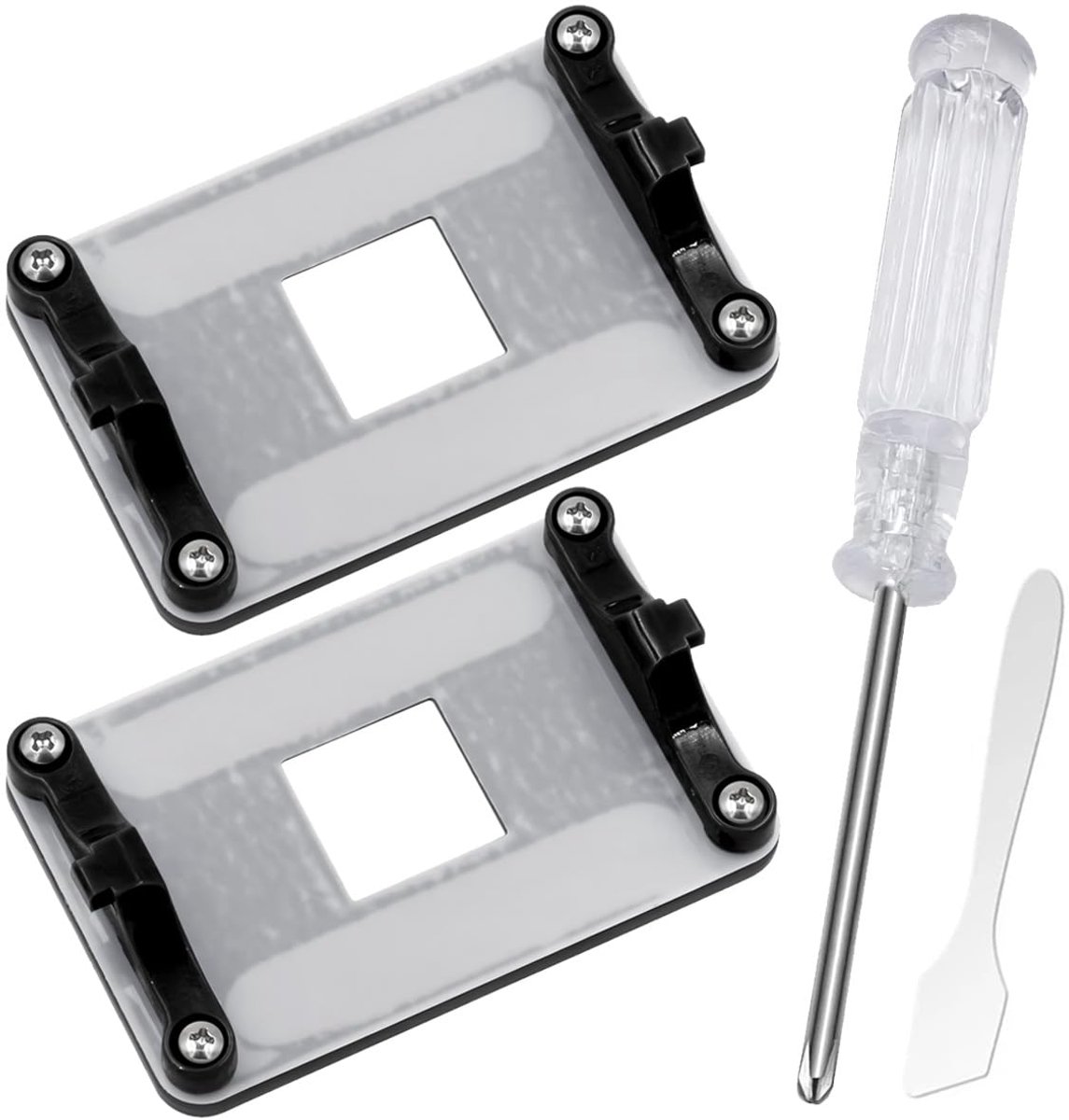 2-pack voor AM5 CPU-achterplaat & radiatorhouder voor AMD-moederborden (X870/X670/B650/A620), ventilator-koeler-houder voor water en luchtkoeling, incl. bevestigingsschroeven, met