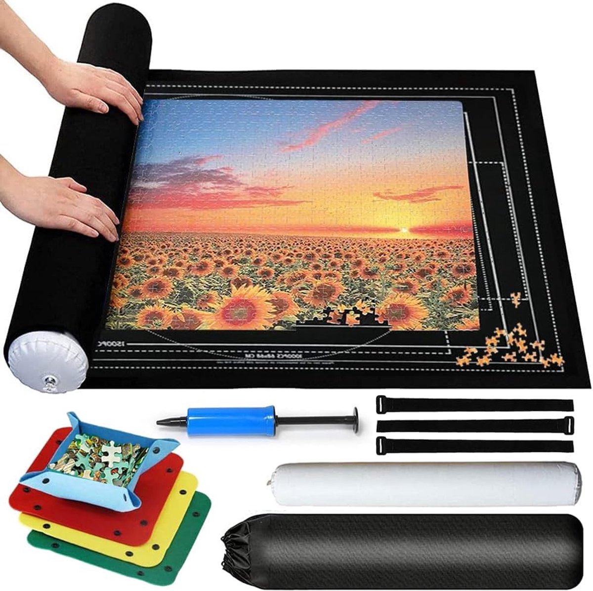 Puzzel Roll Opslag Mat Draagbare Jigsawmat, 2000 Stukken