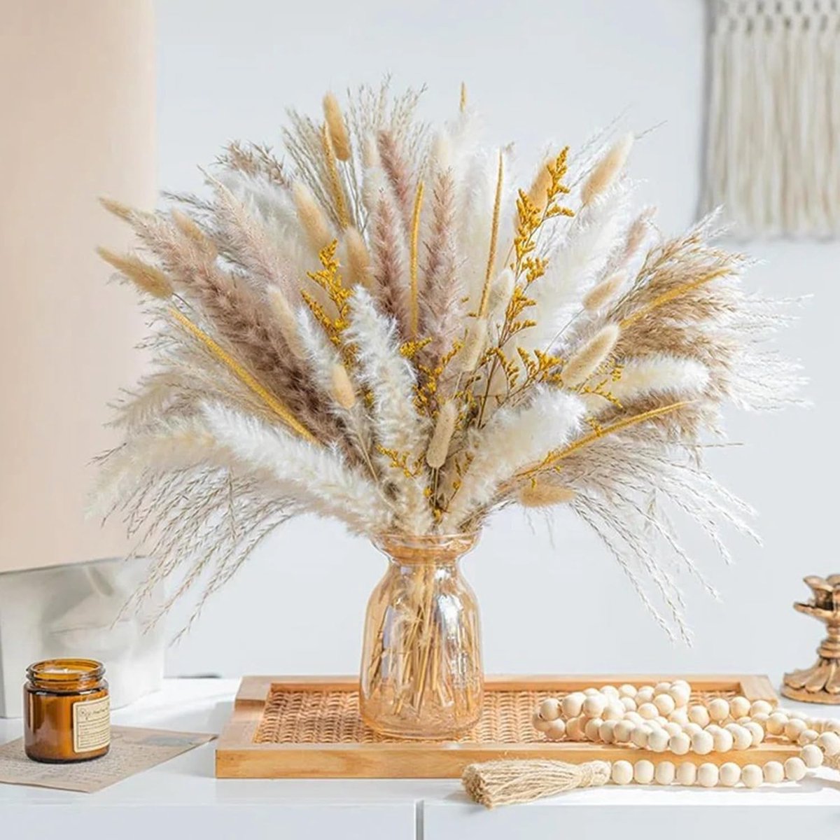 120 decoratieve pampasgrassen voor de herfst, kunstbloemen