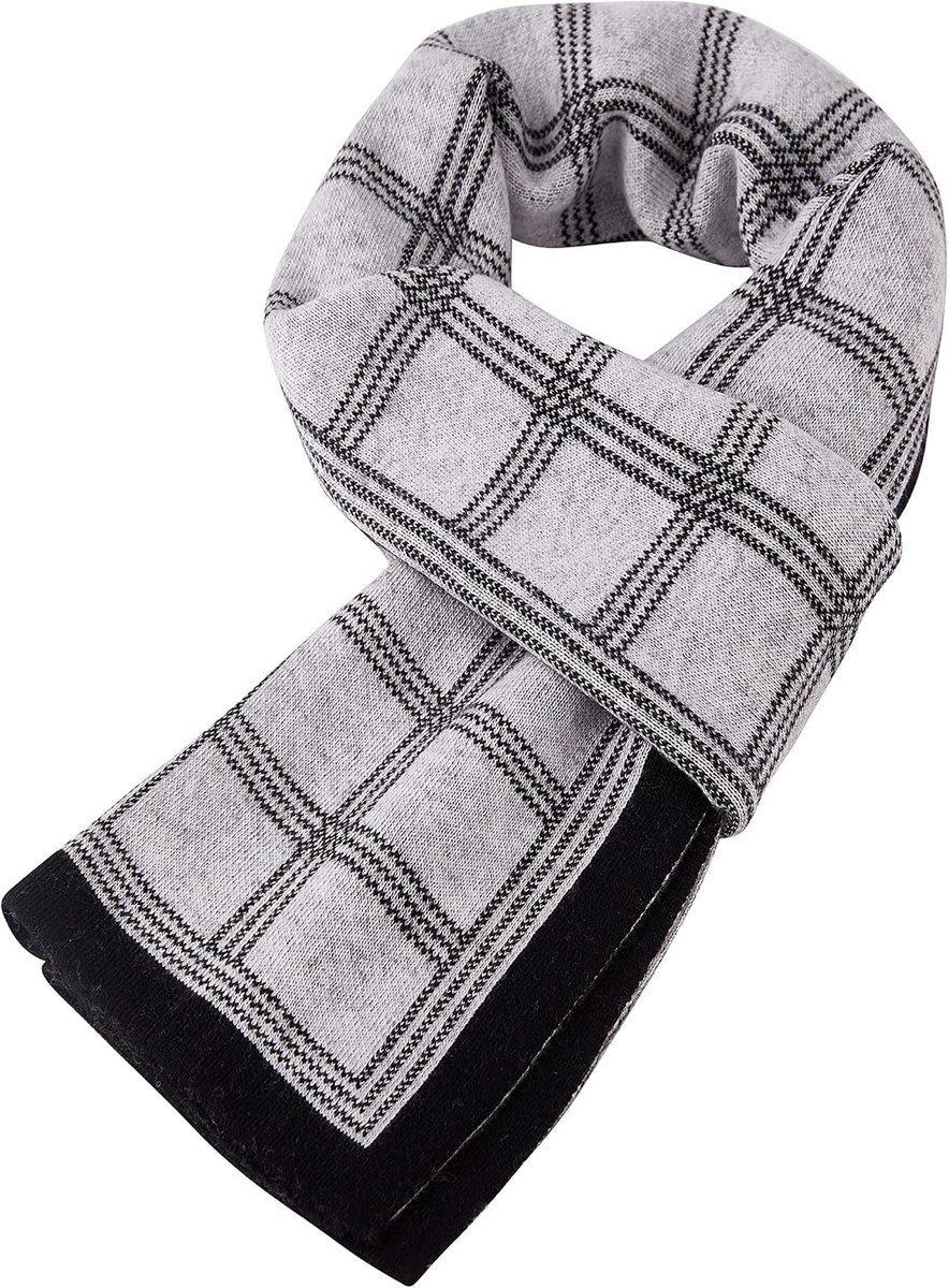 Sjaal 10% Wol Gebreide Sjaal Herensjaal Wollen Sjaal voor Herfst Winter Casual Business Urban Gentleman Muziek Nota/Visgraat/Houndstooth Patroon