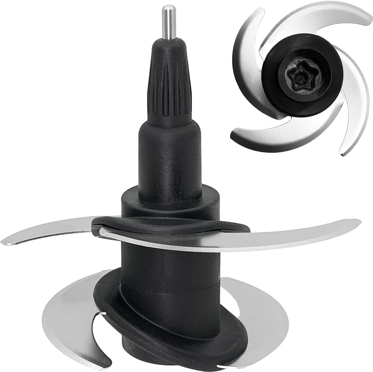 Compatibel met Ninja keukenmachine en blender Auto-iQ BN800EU/BN650EU, reserveonderdeel voor het hakmes voor Nutri Ninja, bereidingskom, 1,8 l