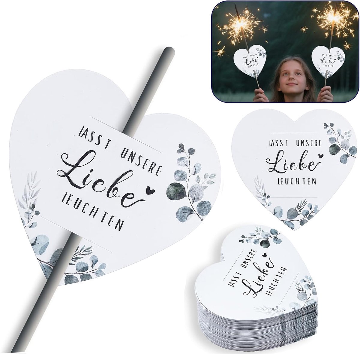 100 stuks wonderkaarsen kaarthouders bruiloft wonderkaarsen etiketten hart tags bruiloftsdecoratie laat onze liefde lichten kaarten bruiloft gastgeschenken party decoratie wonderkaarsen borden