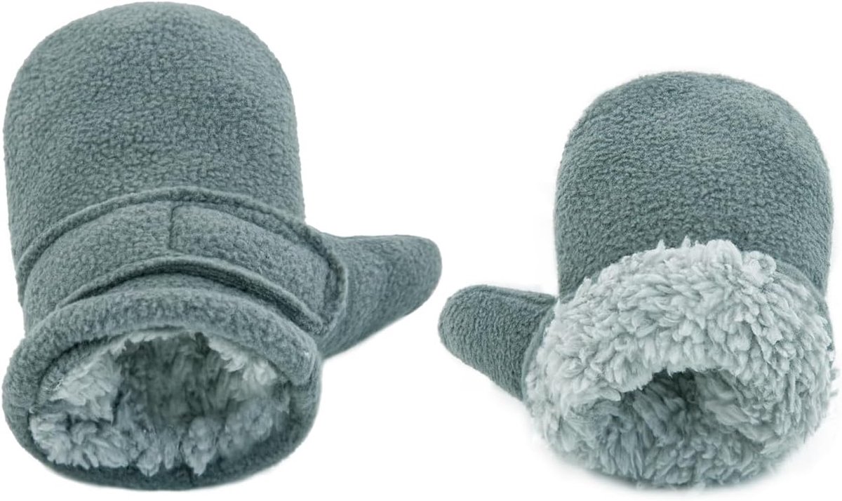 Handschoenen voor baby's, fleece gevoerd, voor peuters, jongens, warme en zachte handschoenen voor baby's, meisjes, verstelbare wanten voor buiten