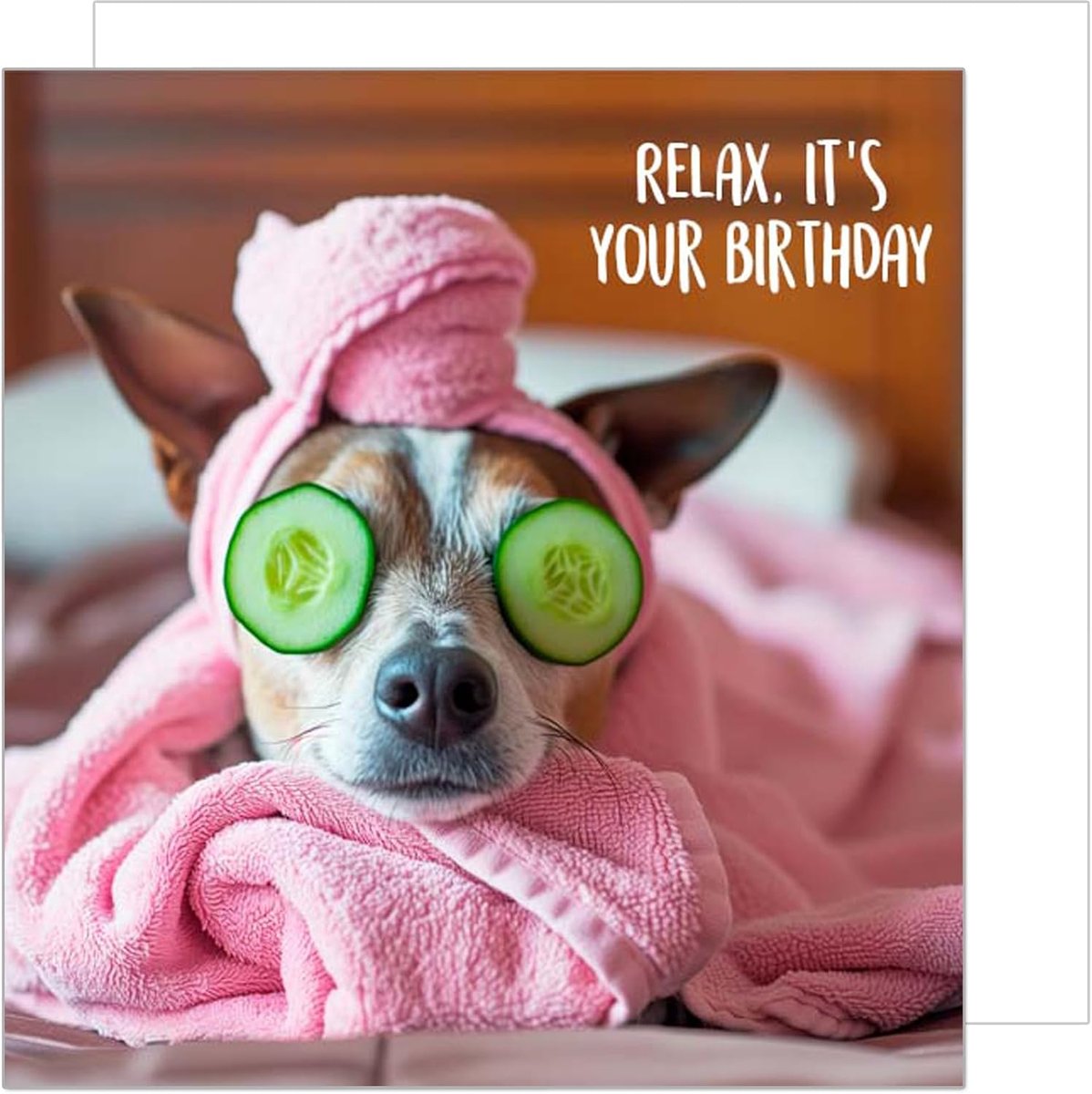 Seidel Premium vierkante verjaardagskaart met envelop. Wenskaart Happy Birthday Billet dier kaart man vrouw coole hond humor grappig (GQ160 SW024)