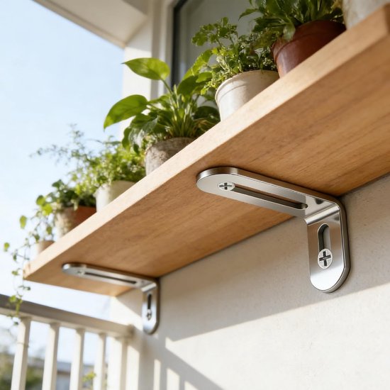 20 stuks roestvrijstalen hoekverbinders, 30 x 48 mm, verstelhoek, L-vormige hoekbalk met gleuf, roestvrijstalen hoek langgat, 3 mm dik, 90 graden voor meubelversterking, planken, tafels en — afbeelding 3