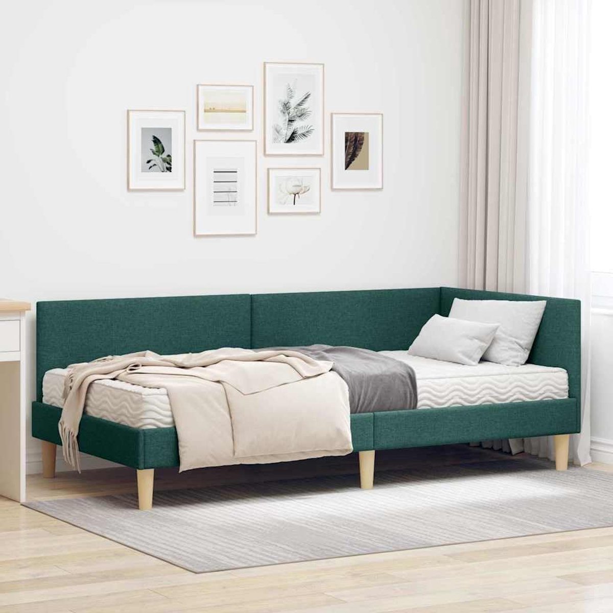 Hoekbed met matras Muurbevestigd hoofdbord Minimalistisch design