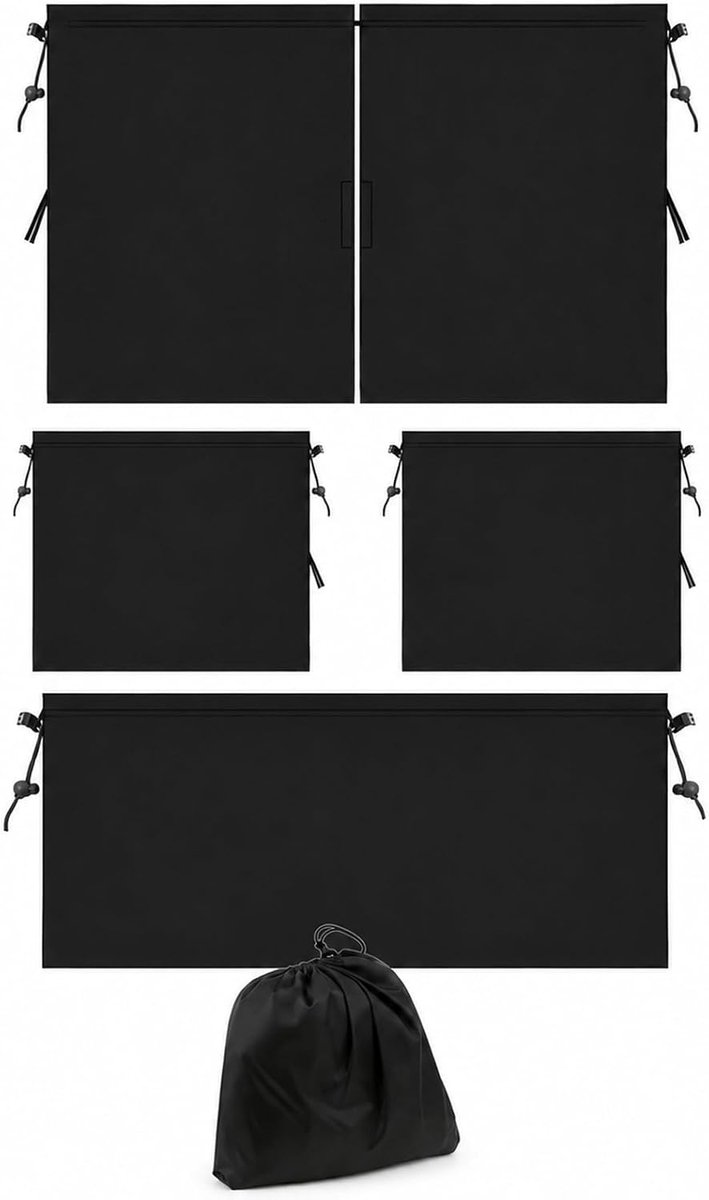 Verduisteringsgordijnen Set Zwart Lente Stof 180x100cm