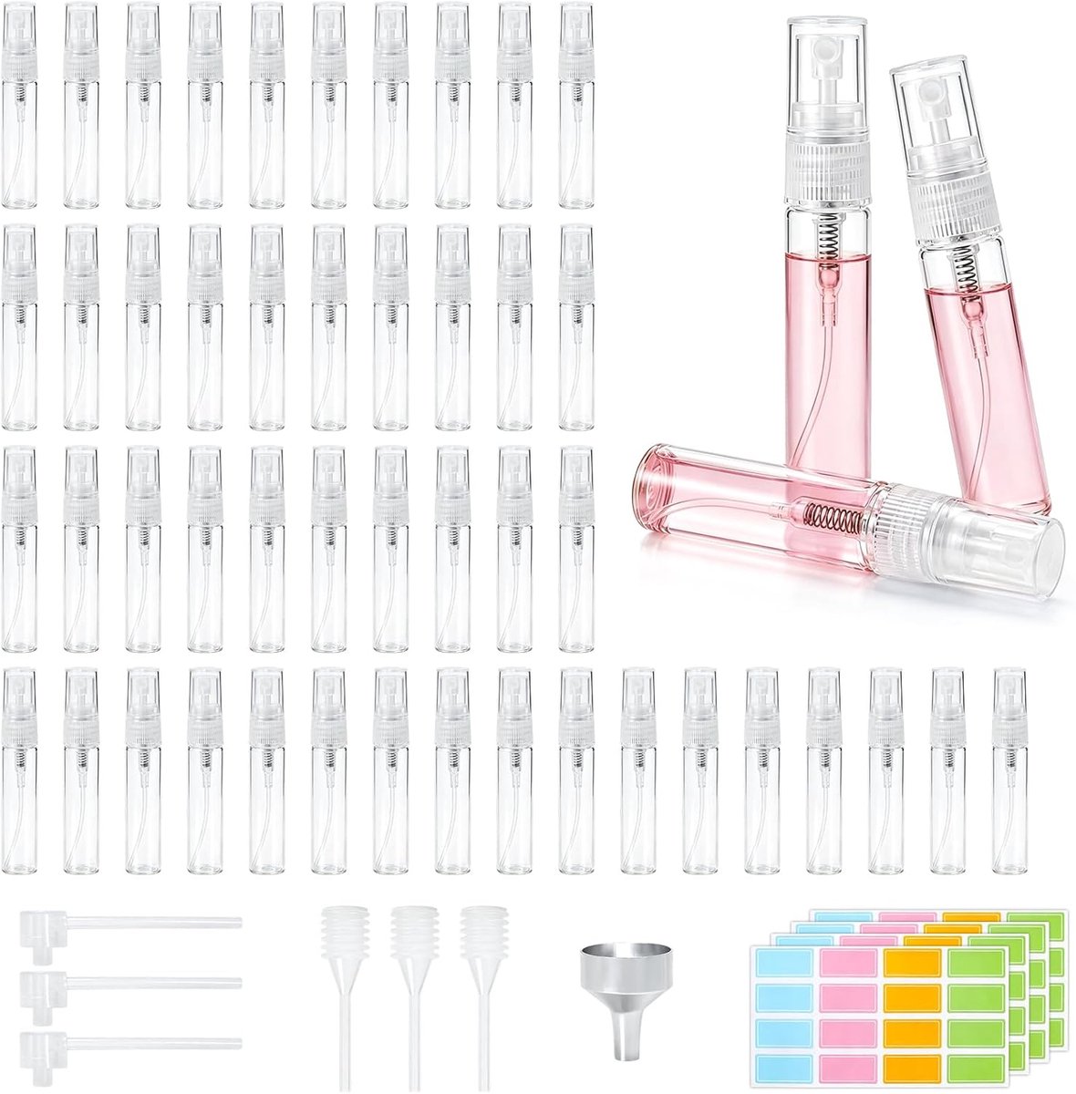 Stuks glazen parfumverstuiver, 2 ml, spuitflessen, kleine glazen