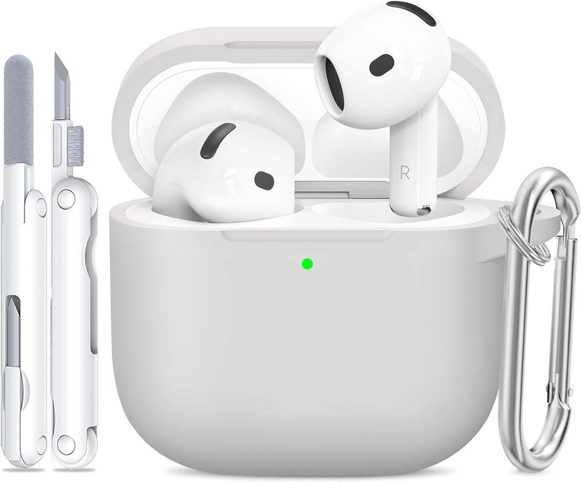 Siliconen voor AirPods 4 Hoes, D3-Light Gray