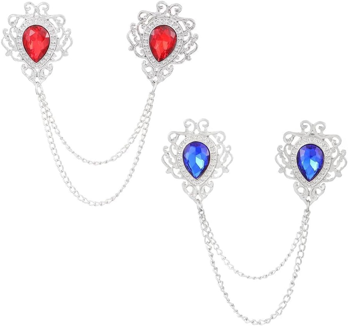 2 stuks broche halsketting ketting kristal tranen vintage elegante decoratie accessoire pak