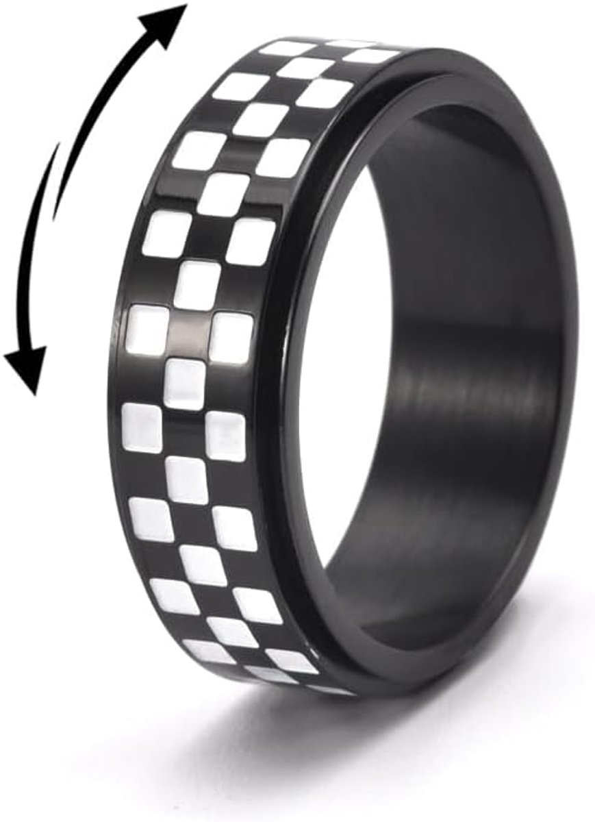 Ringen Fidget Band Ringen Voor Vrouwen Mannen Zwarte Roller Stress Ring Angst Relief Gift