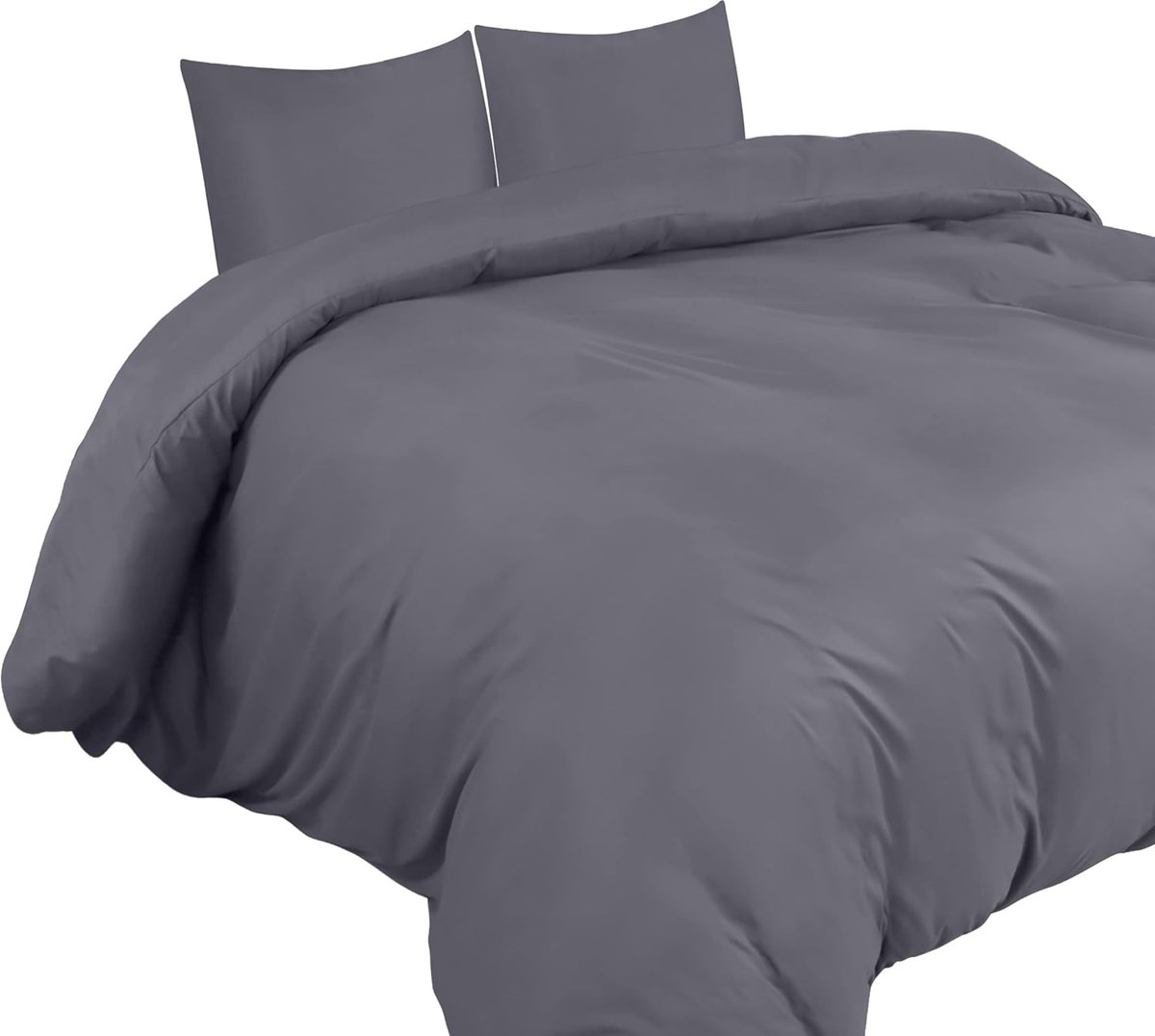 Livatto Dekbedovertrek 220x240 cm met 2 Kussenslopen 65x65 cm, Grijs