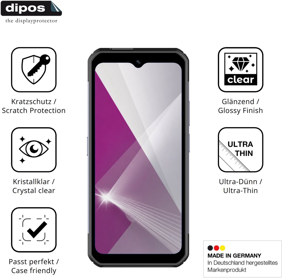 dipos – 4x Beschermfolie geschikt voor PAX A6630 | Krasbestendige & heldere Screenprotector Ultra-Thin