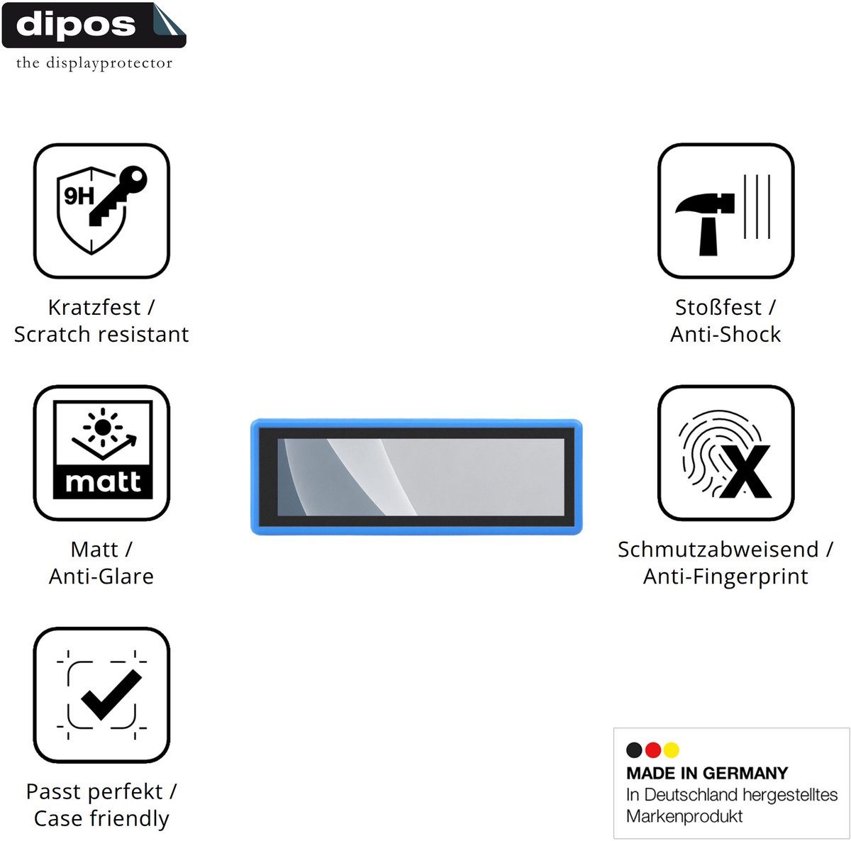 dipos – 2x Matte Pantserfolie geschikt voor Waveshare ESP32-S3-Touch-LCD-3.49 | 9H Screenprotector