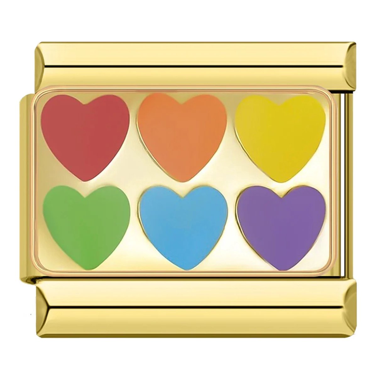 Colorful Hearts goud