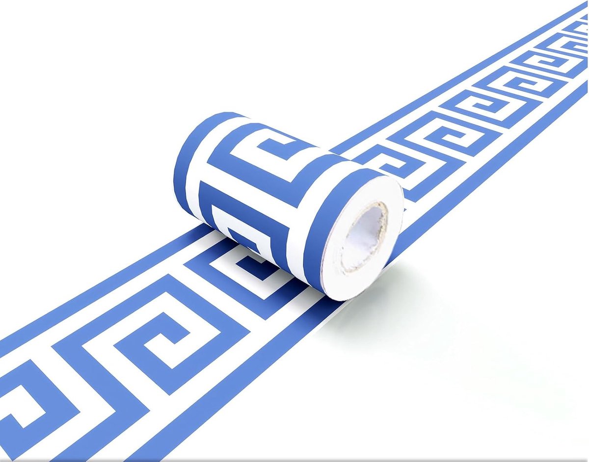 behang grens wandtegels decoratief, afpellen en opplakken muur grens badkamer stickers blauw B1002 10 cm x 1000 cm