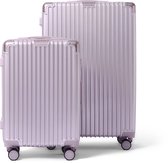 FLY&BYE® Kofferset Titan - S/L - 2 Delig - Complete Set - 39 Handbagage + 113L Ruimbagage - TSA Cijferslot - Polycarbonaat - Rosegoud