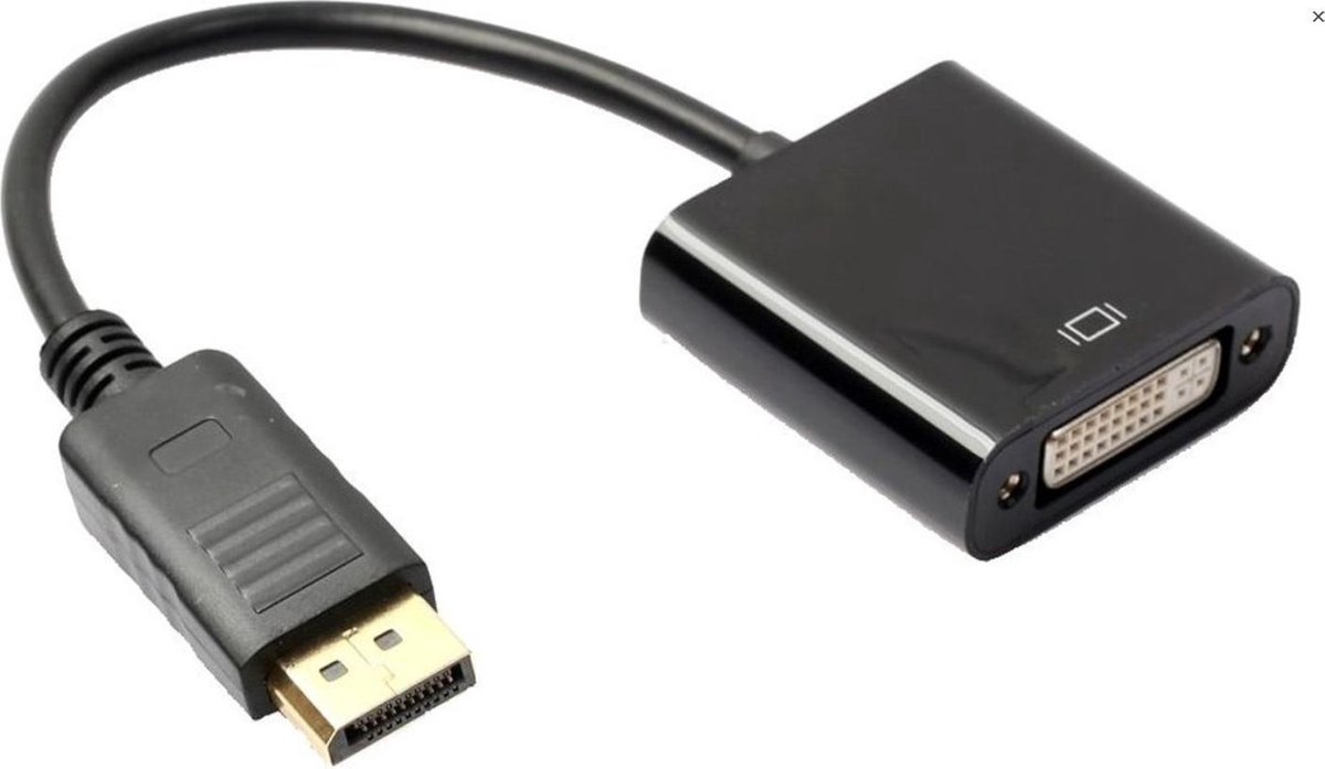 DisplayPort Male naar DVI Female kabel Windows / Imac / Macbook / Kabel voor pc/laptop naar scherm of beamer - Zwart