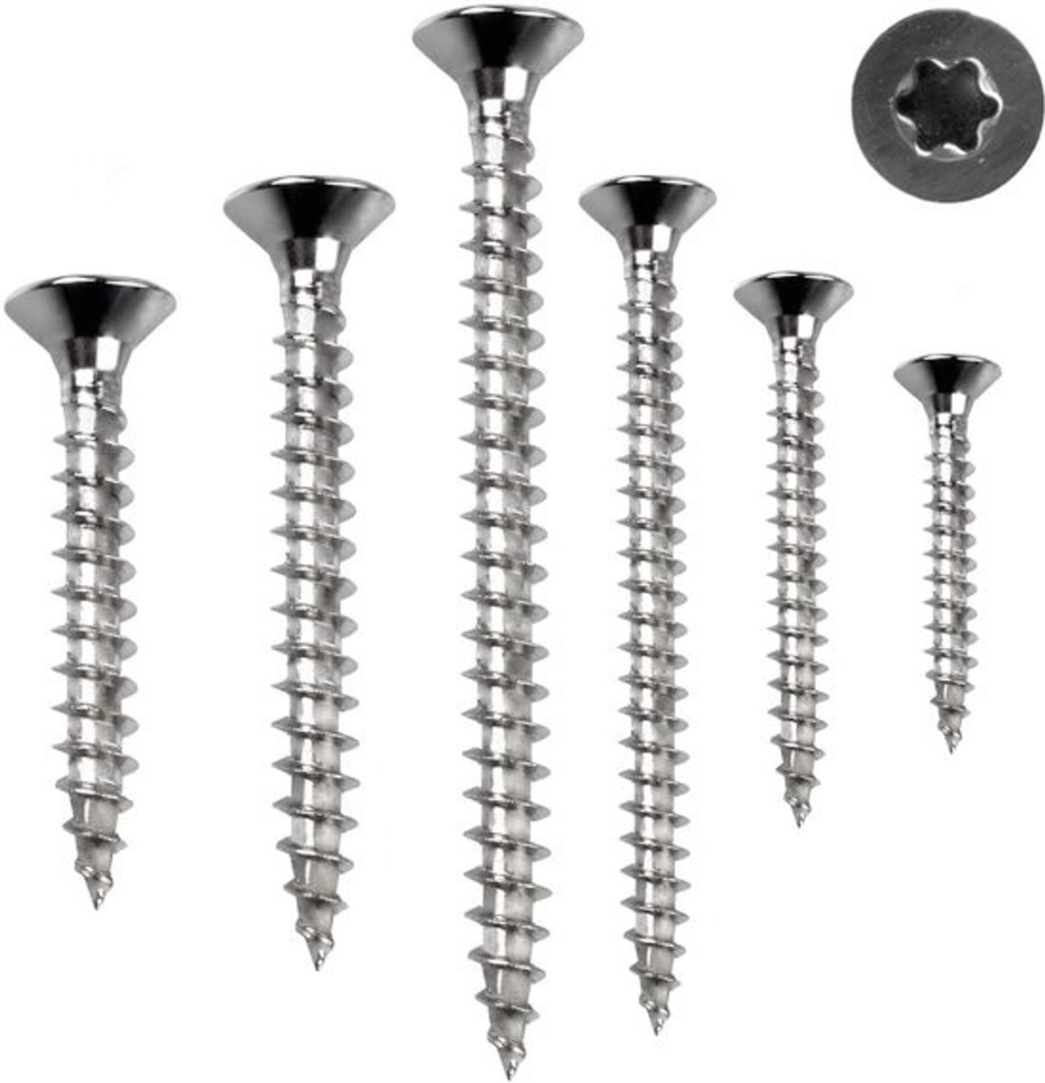 Houten Schroeven Torx 5.0x70mm Spaanplaatschroeven Volledige Schroefdraad RVS (100st)