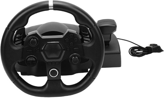 11 Inch Stuurwielset, Gamingstuur en Pedaal voor -schakelaar, Ondersteuning voor, 270 Graden Rotatie, 7 Niveaus Verstelbare Stuurgevoeligheid, Dubbele Joysticks — afbeelding 4