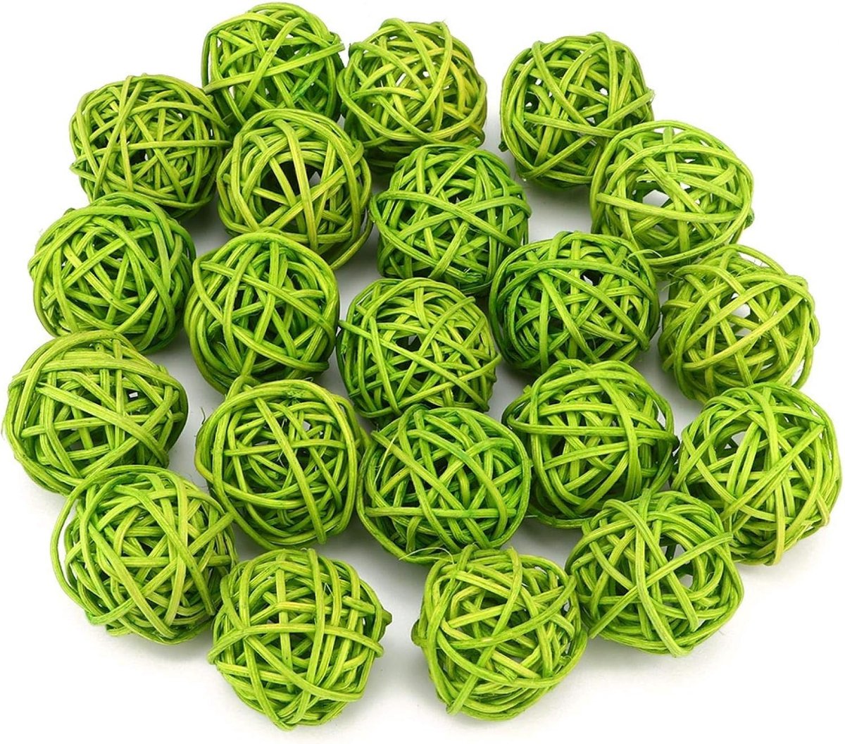 Dailygoods- Rotan Ballen 20 Stuks - Decoratie Ballen - Muur Opknoping - Verlichting - Ambachten - Natuurlijk Materiaal - Decoratieballen