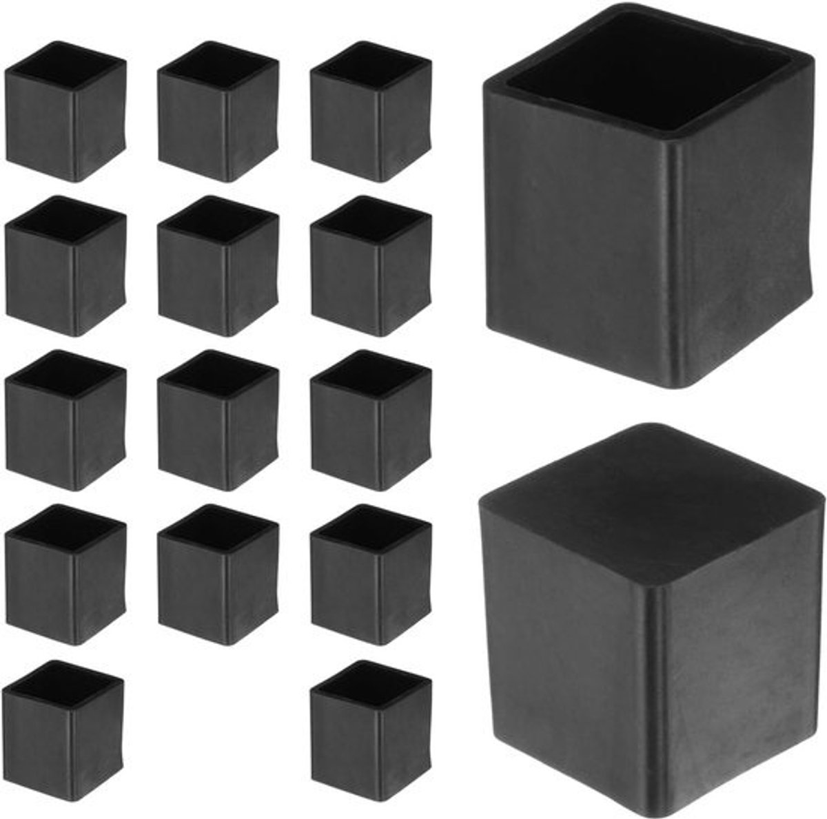 Stoelpoten Doppen - Meubelbeschermers Vloerbeschermers - Vloeren Beschermen - Antislip PVC Materiaal - 20x20mm - Zwart
