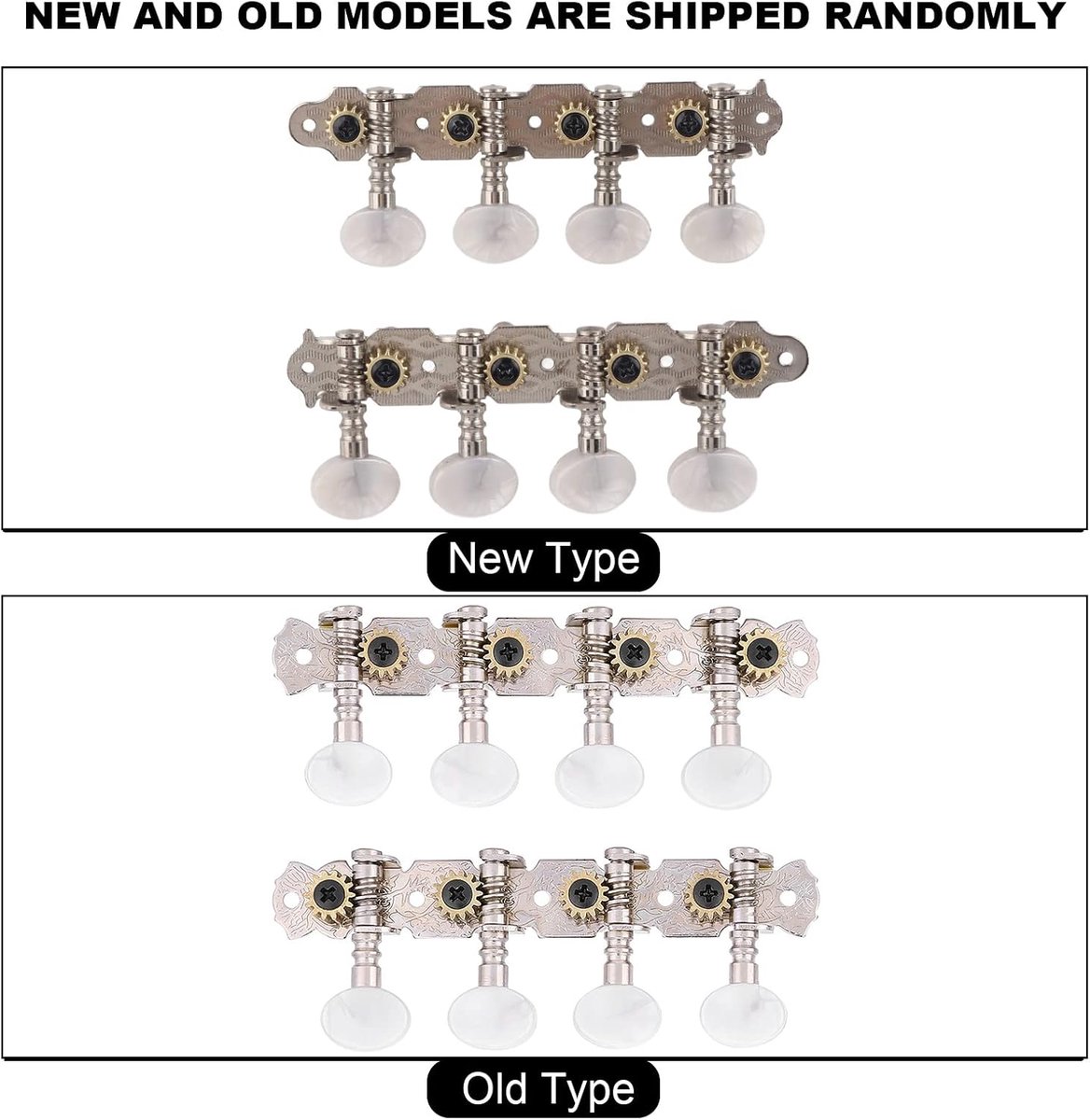 Dailygoods- Tuning Pegs 1:14 Versnellingen - Mandoline Gitaar - 4L/4R Pluggen - Complete Bevestigingen - Eenvoudige Installatie - Standaardmaat 25 mm
