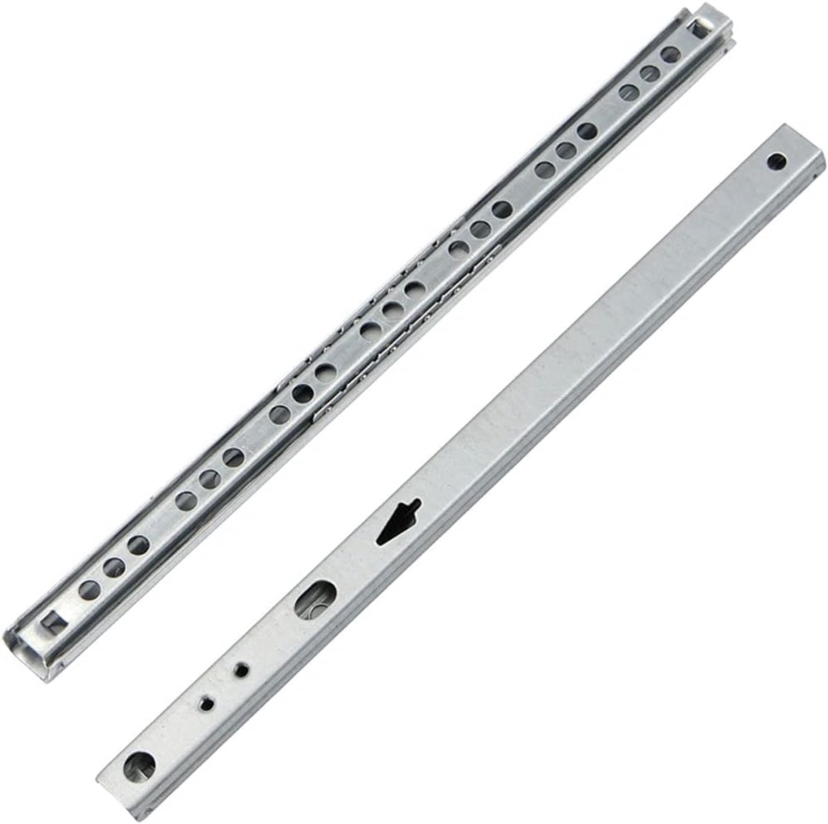 Dailygoods- Ladegeleiders Bodemmontage - Stalen Ladegeleiders - 2 Stuks - Glijdrails - Ball Bearings - Afmetingen 246x17x10mm - Ladegeleider