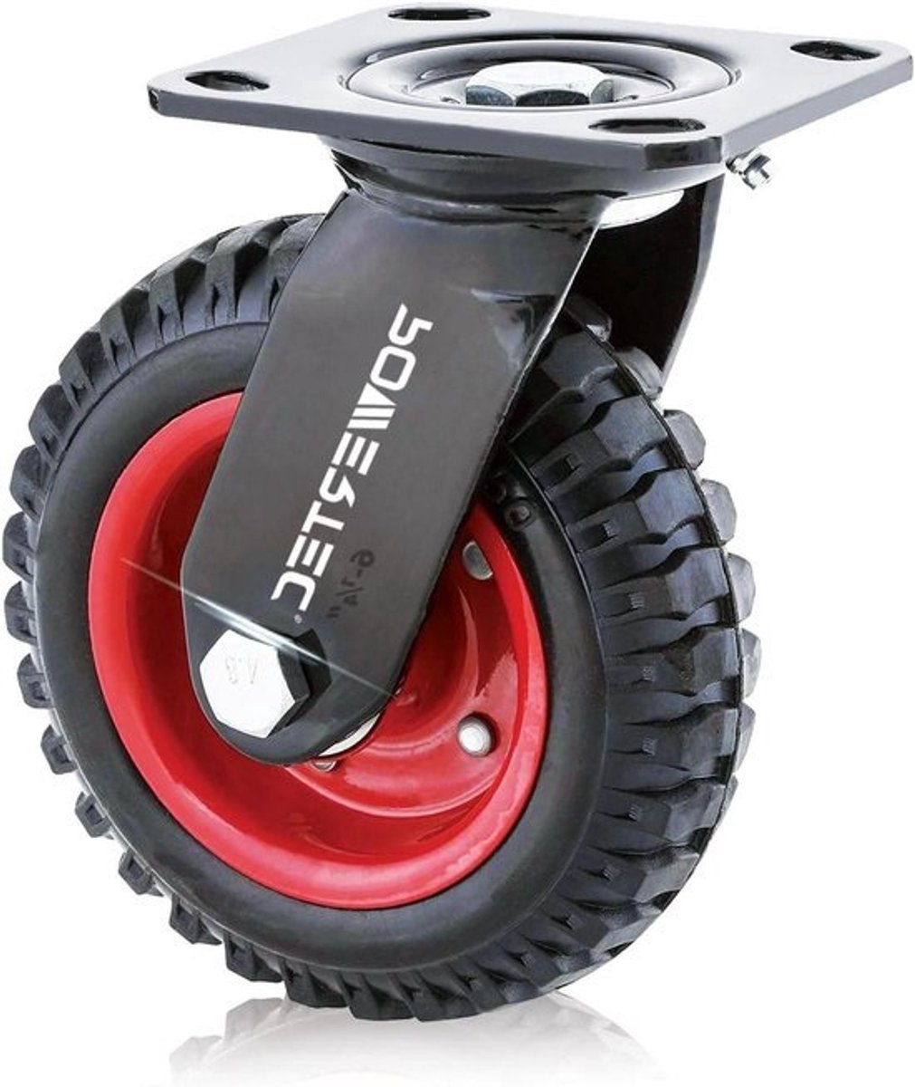 Industrieel Zwenkwiel - Zwaar Wiel - Mobiele Toepassingen - 360° Draaimechanisme - 330 Lbs Capaciteit - Zwart