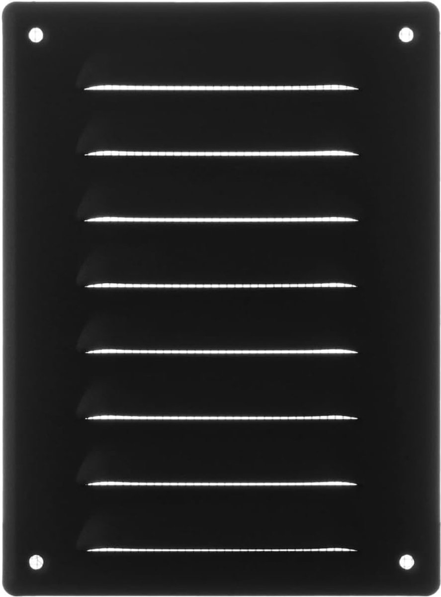 140x190mm Ventilatierooster met Insectenhor - Metalen Ventilatieroosters - Toevoer- en Afvoerrooster - Staal, Antraciet