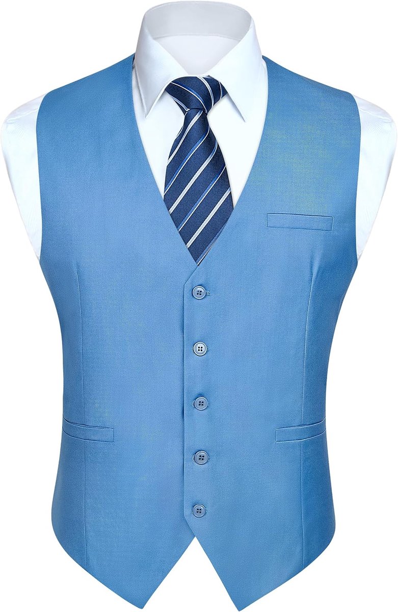 Gilets voor bruiloften, voor smoking, zakelijk pak, vest met zakken, effen kleur, maat XS-4XL