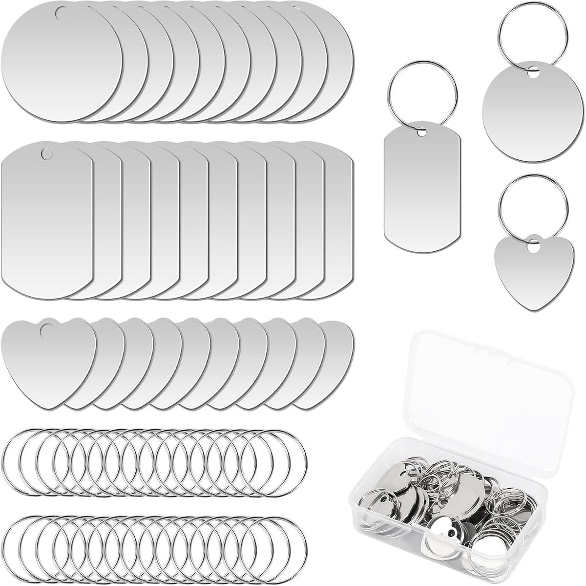 30 stuks roestvrijstalen hangers blanco sleutelhangers Dog Tag hanger
