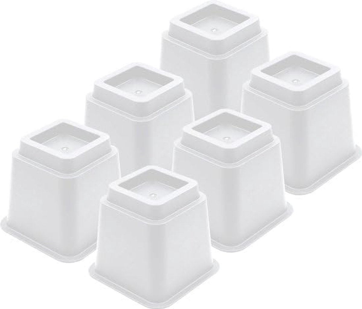 Set - Stoelverhogers - Bedklossen - Tafelverhoger - Tafelpoot - Verhoogt met 13 cm - Max. 600 kg - Wit