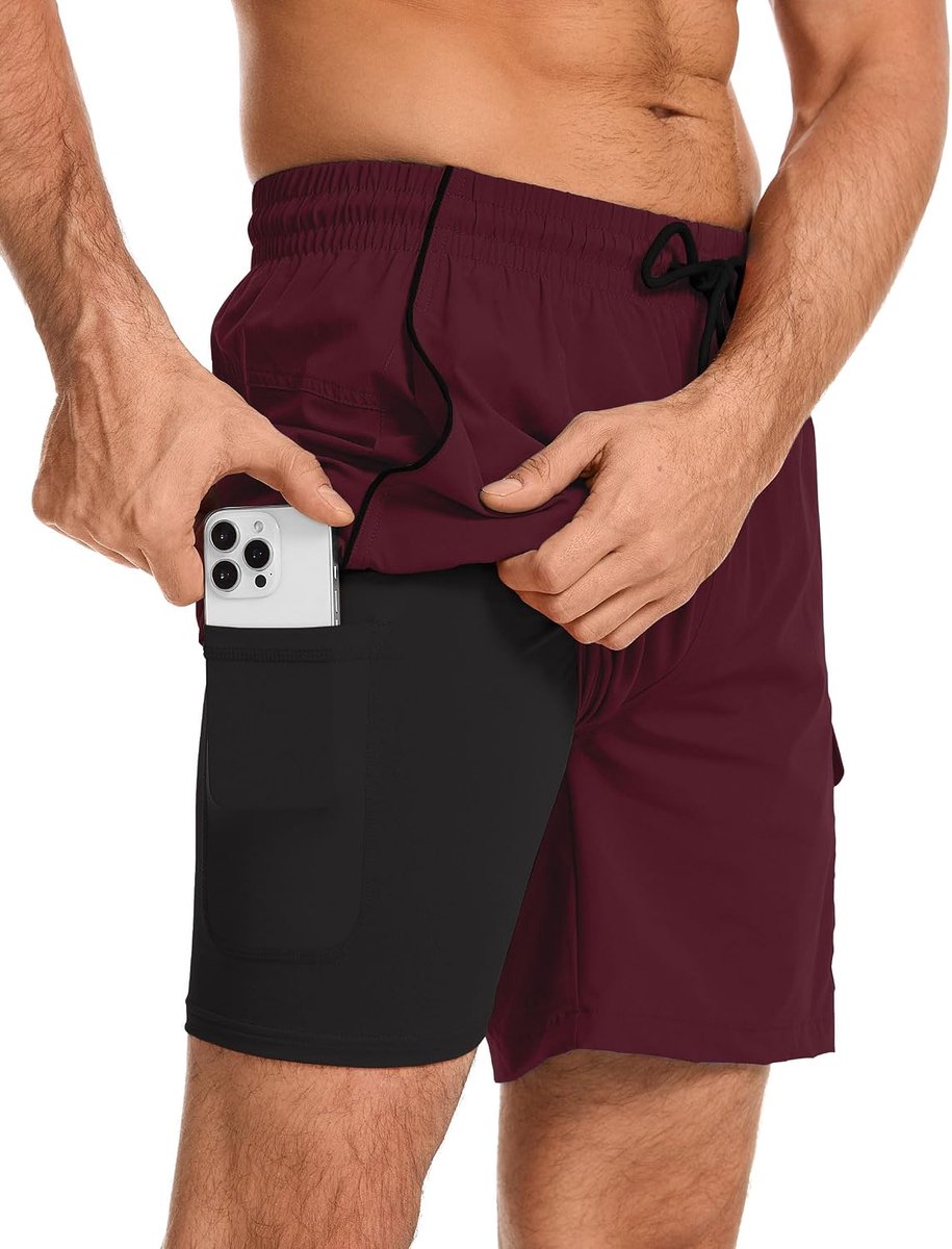 Shorts met compressie, sneldrogend, ademend, voor zwembad, meer, strand, vakantie en dagelijks gebruik