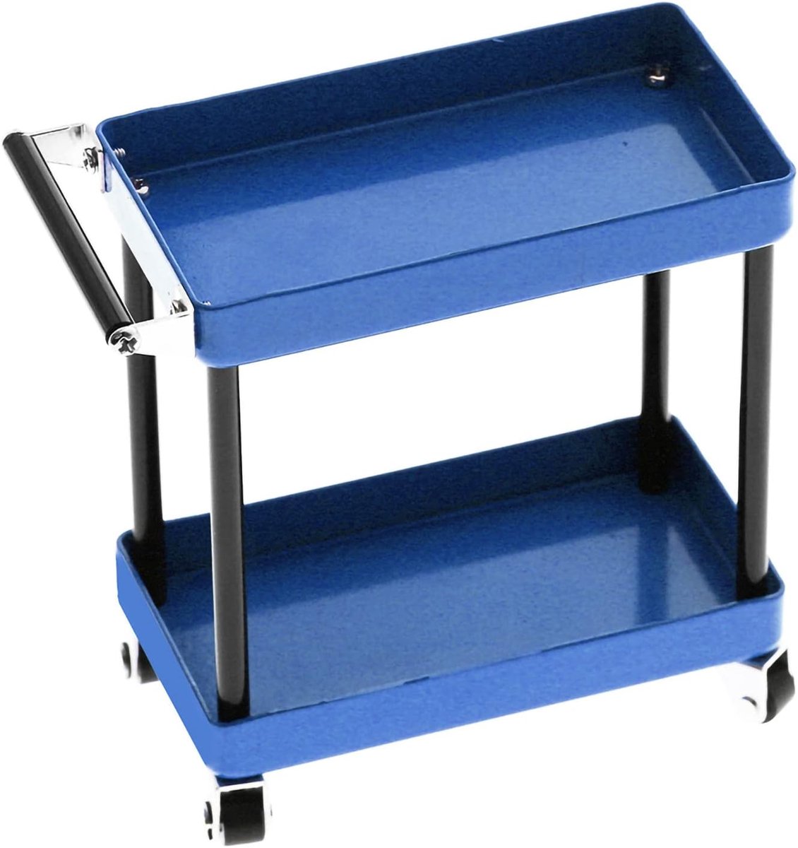 Gereedschap Trolley Kit, 2-Lagers Mini Opslag Wagentje met Wielen voor Werkplaats, Garage en RC Accessoires, Blauw
