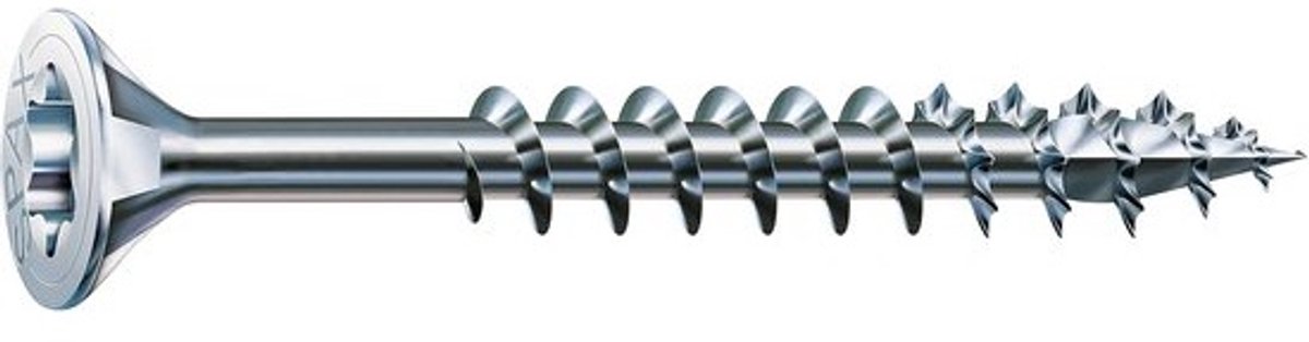 Universele Houtschroeven 4x60mm - 500 Stuks - Deeldraad - Verzonken Kop - Splijtpreventie
