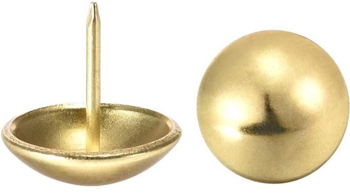 40 stuks goudkleurige ronde nietjes 18 mm kopdiameter 17 mm lengte voor meubels en decoratie