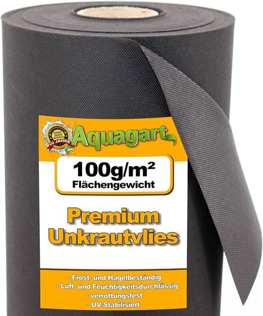 Onkruidvlies Gronddoek 126m² - Zwaar Mulchvlies 100g/m² Zwart, 1.8m Breed