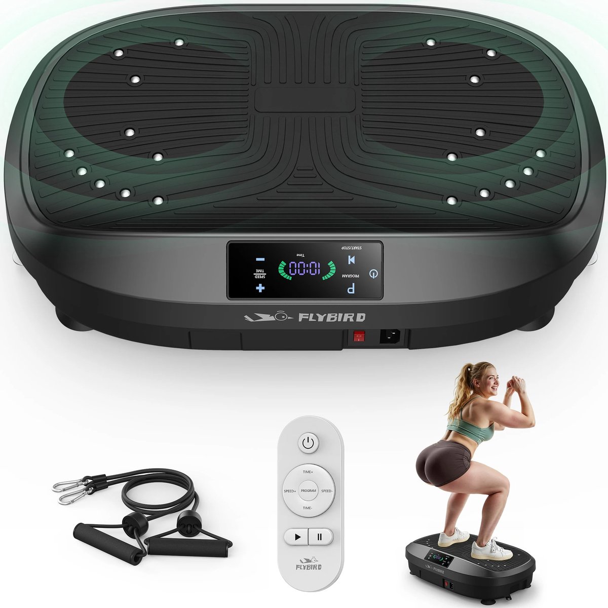 Marq Trilplaat fitness - Vibratie plaat - Full body - 120 Instelbare snelheidniveaus - 5 Automatische programma's - tot 150 kg